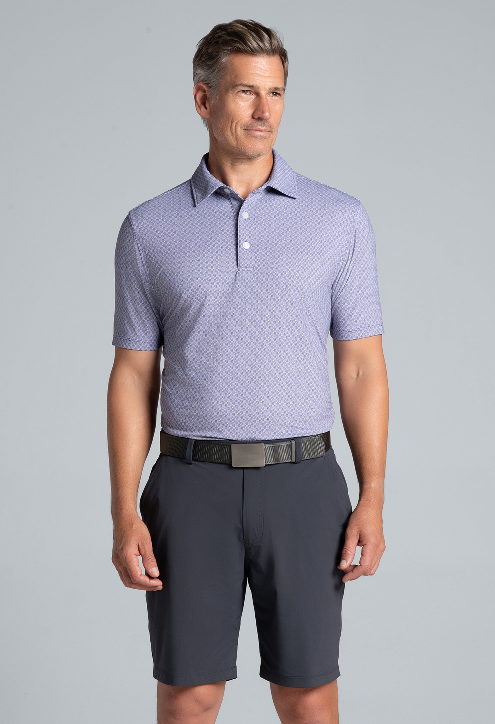 Square Spiral Print Short Sleeve Polo – 94169 (Modern Fit)